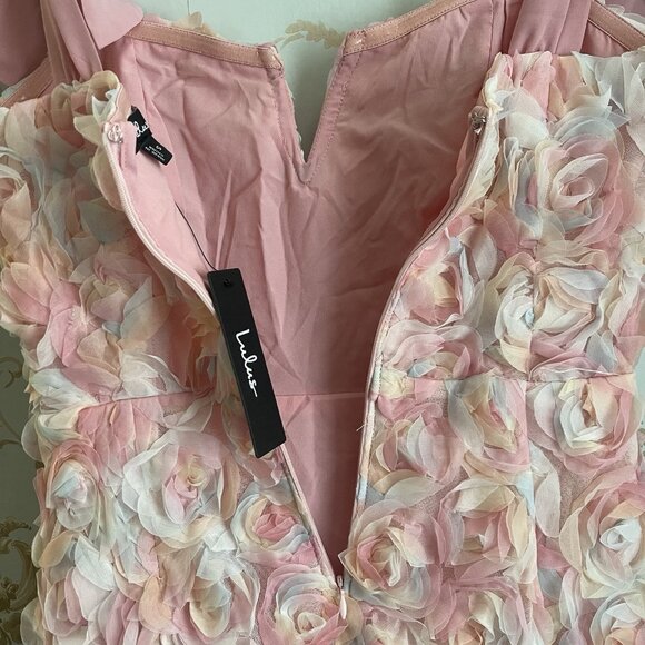 Lulus Womens Coquette Fairycore Floral Rosette Dress Size S Cottagecore Princess - Picture 12 of 15